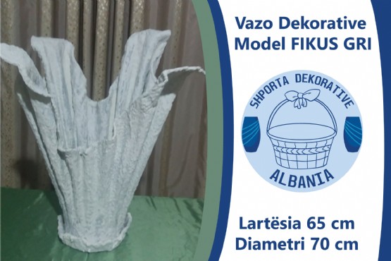 Vazo Dekorative Model Fikus Gri, Leze Dekor, Vazo Dekorative per shtepi, Vazo lulesh dekorative, punime artizanat, Vazo per lule, Vazo moderne, Vazo Dekorative Albania, Dekorime artistike, handicraft, Artworks, handiwork